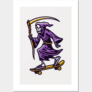 Grim reaper skateboard Posters and Art